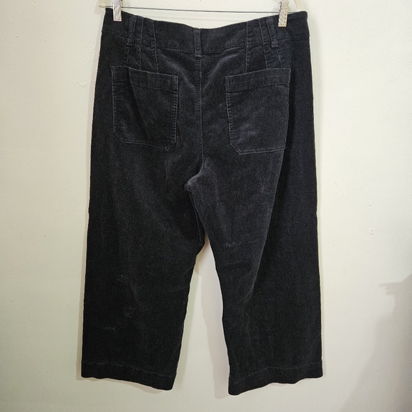 Quince Organic Stretch Corduroy Cropped Wide Leg Pants 14 Black - Picture 8 of 16
